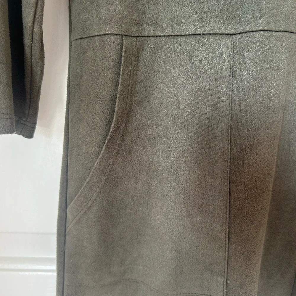 Altar'd State Olive Green Vegan Suede Women's Shift Dress Size Small - Picture 3 of 10